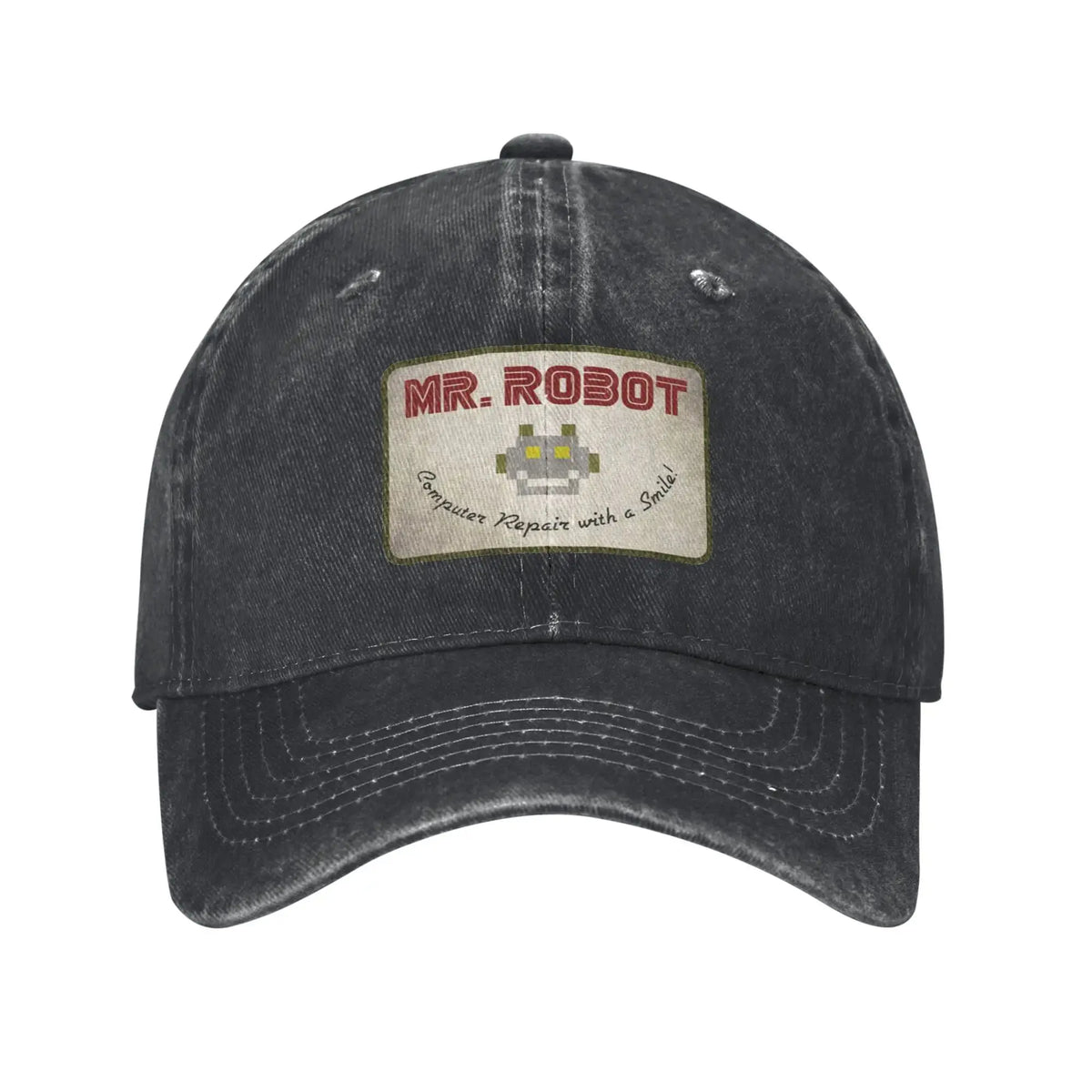 Czapki baseballowe dla mężczyzn z nadrukiem „Computer with Sourires”, „Anime”, „Funny”, „Mr Robot”, „Custom”, „Retro Cowboy” i „Washed” – dżinsowe czapki przeciwsłoneczne w stylu hip-hopowym