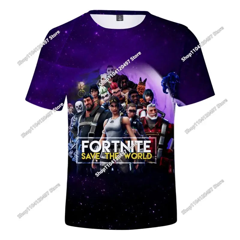 T-shirt 3D Battle Royale Fortnite — T-shirts para Homem e Mulher, Rapazes e Raparigas, Tops Cartoon Victory, Roupa Teen, Crianças, Herói de Jogo, T-shirts e Tops