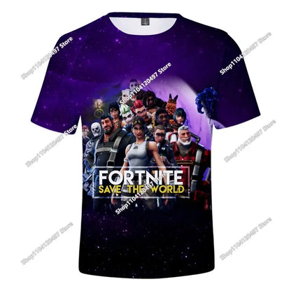 T-shirt 3D Battle Royale Fortnite — T-shirts para Homem e Mulher, Rapazes e Raparigas, Tops Cartoon Victory, Roupa Teen, Crianças, Herói de Jogo, T-shirts e Tops