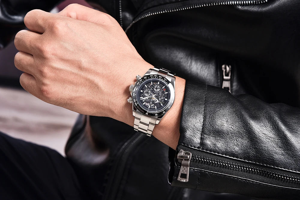 PAGANI DESIGN Men's Automatic Mechanical Watch Stainless Steel Waterproof Sport 10Bar Luxury Casual Watch for Men Reloj Hombre