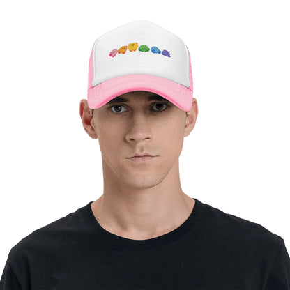 Suaugusiųjų „Kirbys Rainbow“ trukerių kepurės, vintage tinklinės beisbolo kepurės, „snapback“ kepurės, „dad hat“ kepurės, saulės kepurės, kvėpuojančios sportinės kepurės, didmeninė prekyba, naujos