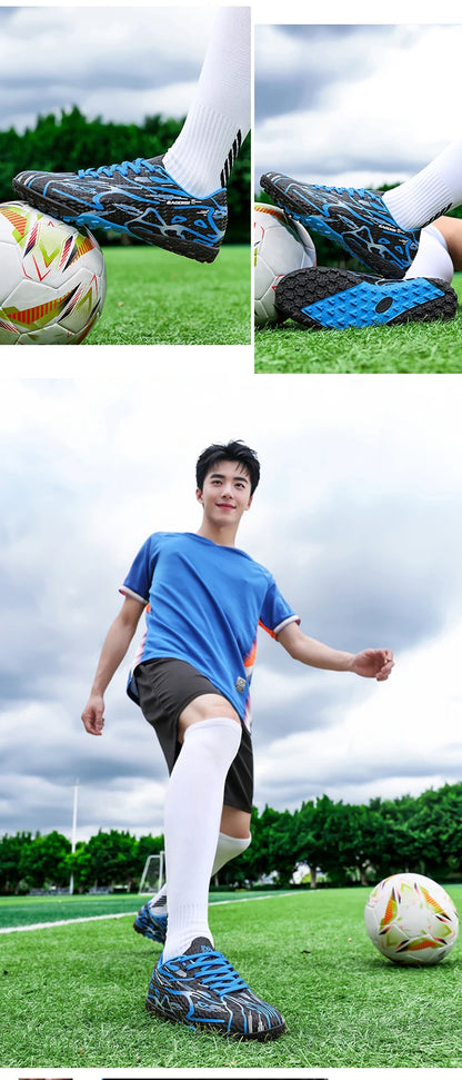 New Men Football Boots TF Sport Training Soccer Shoes Soft Ultralight Breathable Professional Sneakers Unisex Grass Cleats Match