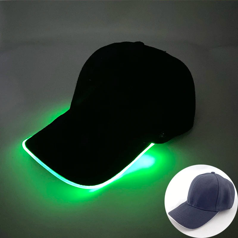 Madinga šviečianti beisbolo kepuraitė su LED apšvietimu, hiphopo stiliaus kepurė barui ir klubui, fluorescencinė kepurė vyrams ir moterims, DJ šokių reikmenys ir kostiumo aksesuaras