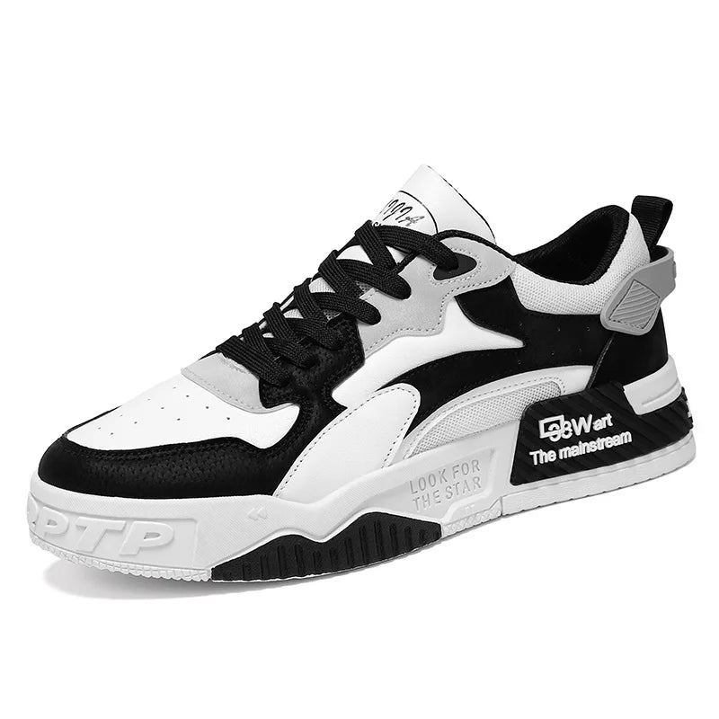 Pantofi sport noi de toamnă pentru bărbați, pantofi confortabili cu platformă pentru bărbați, tendință 2023, pantofi vulcanizați cu șireturi, sneakers casual albi, zapatillas