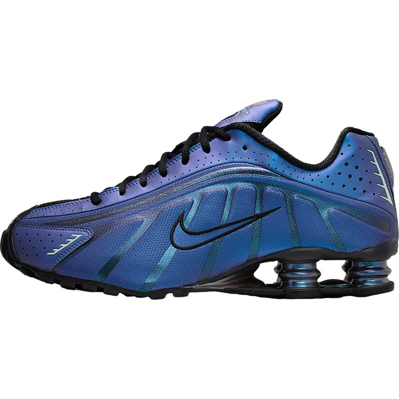 Nike Shox R4 da uomo, scarpe da corsa alla moda con ammortizzazione a cuscino d'aria, modello basso HQ3446-001