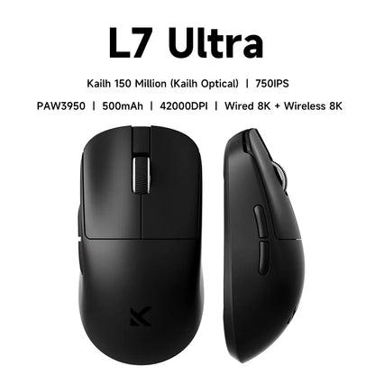 MCHOSE L7 Ultra+ średnio-duża mysz gamingowa do e-sportu z sensorem Paw3950, bezprzewodowa, trzy tryby, lekka mysz biurowa Dual-Drive do komputera