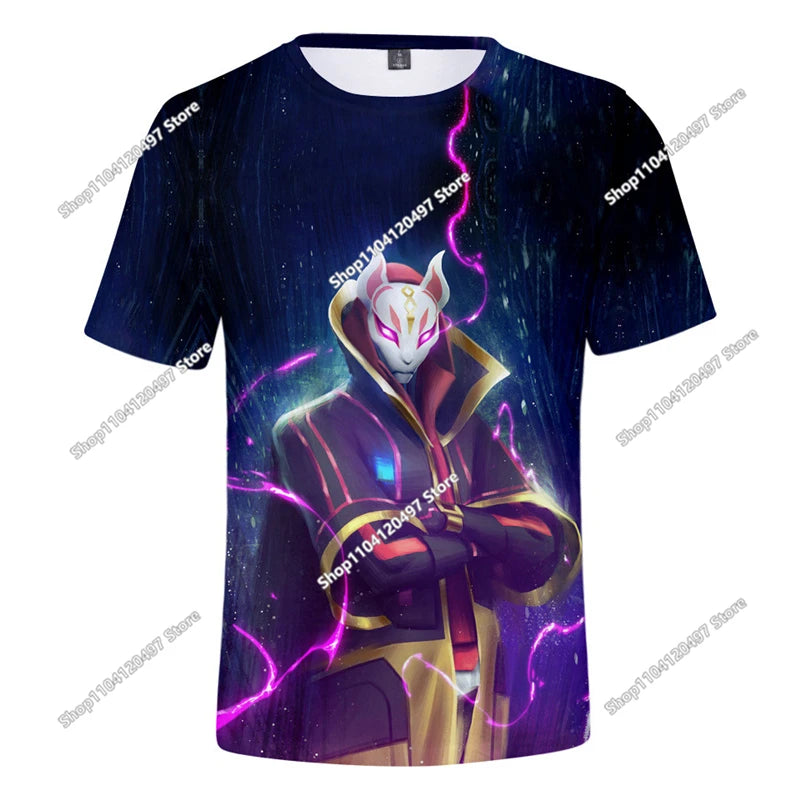 T-shirt 3D Battle Royale Fortnite — T-shirts para Homem e Mulher, Rapazes e Raparigas, Tops Cartoon Victory, Roupa Teen, Crianças, Herói de Jogo, T-shirts e Tops
