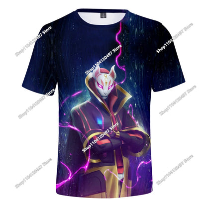 T-shirt 3D Battle Royale Fortnite — T-shirts para Homem e Mulher, Rapazes e Raparigas, Tops Cartoon Victory, Roupa Teen, Crianças, Herói de Jogo, T-shirts e Tops