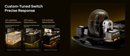 ATK Blazing Sky X1 V2 Ultimate Dual Mode trådløs mus, letvægtsdesign, PAW3950 Ultra, Dual 8K HZ, lav latenstid, tilpasset ergonomisk mus