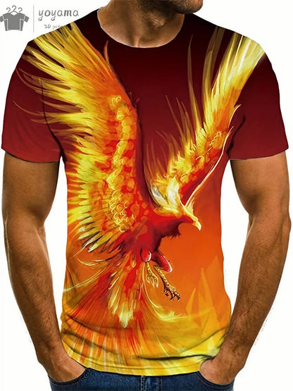 Animal Dragon 3D Print Sport Quick-dry Breathable Men TShirt Outdoor Street Harajuku Run Fitness Short Sleeve Clothes Top Summer