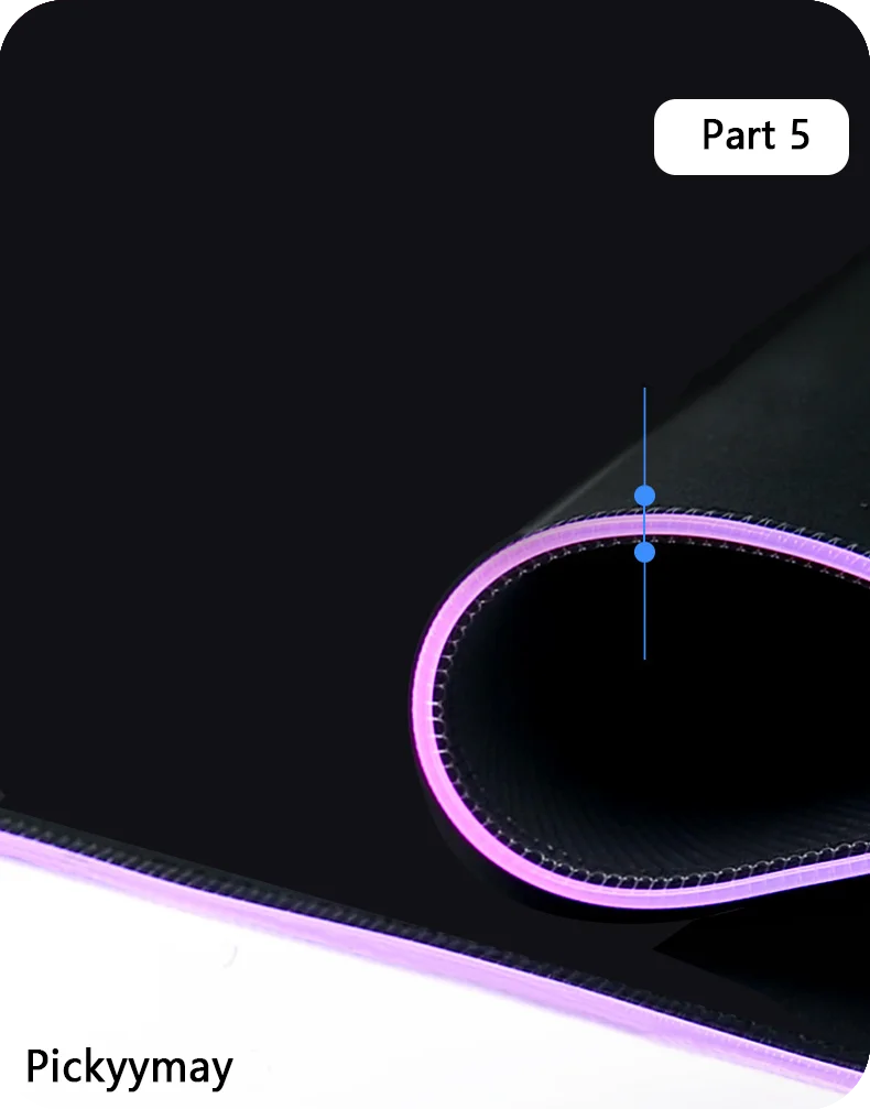 Velika RGB podloga za gaming miš, LED podloga za miš, gamerska podloga za stol, podloga za PC stol, RGB podloga za tipkovnicu XXL 90x40cm