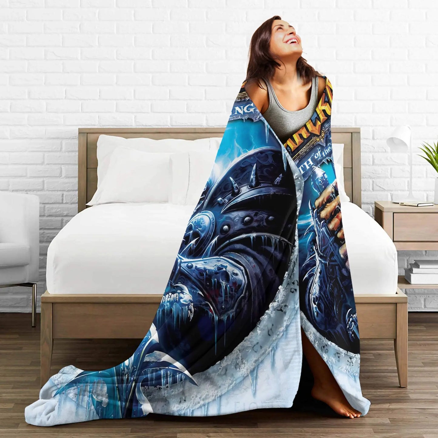 WOW World of Warcraft Arthas Retro Game Soft Blankets Travel Plush Throw Blanket Pattern Bedroom Flannel Bedspread Sofa Cover