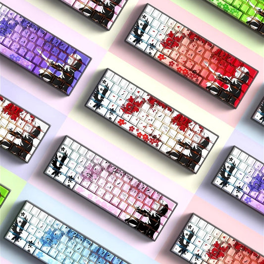 Machima Keycap PBT Cherry Side Engraved Translucent Keyboard Keychain Compatible with MX Switch Gaming Mechanical Keyboard