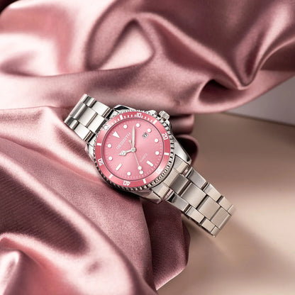 Women's Stainless Steel Strap Elegant Business Classic Date Quartz Watch