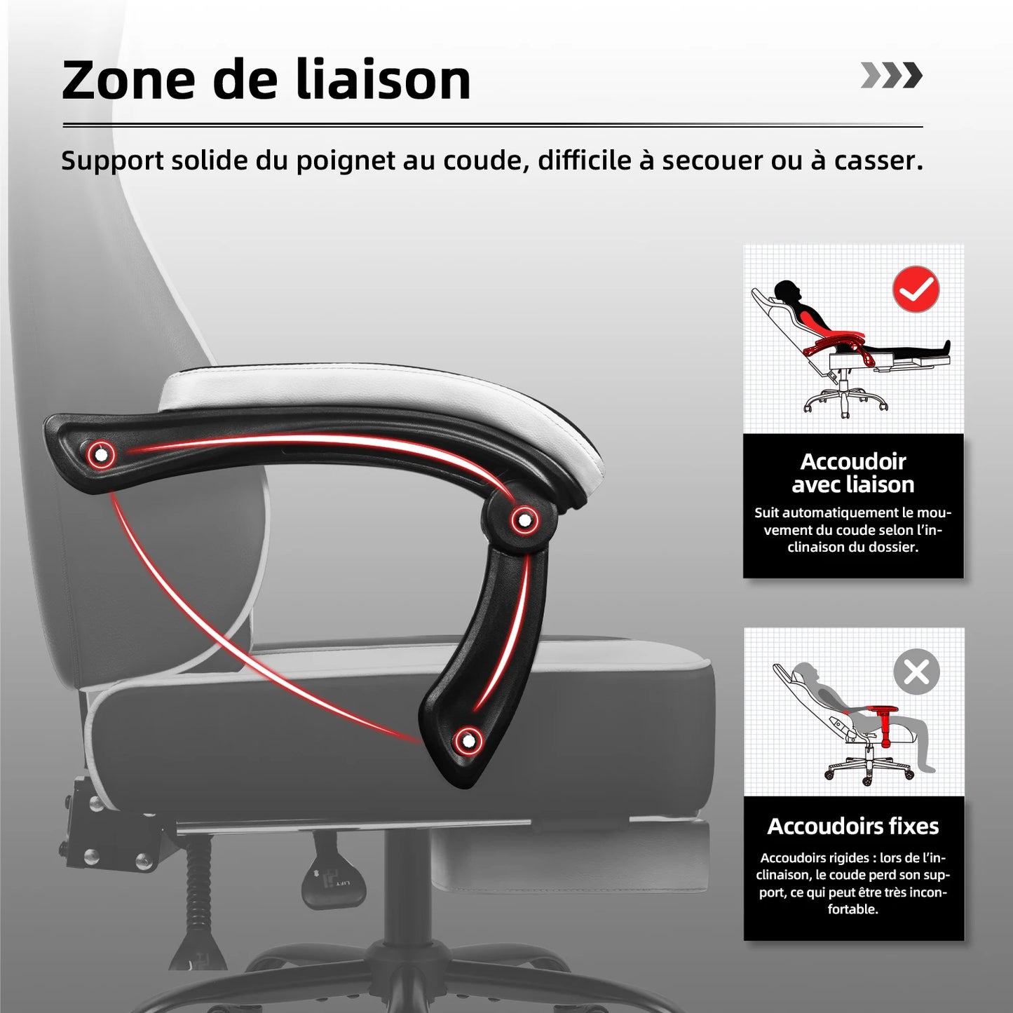 Daccormax 170° Gaming Chair Ergonomic PC Gaming Chair with Adjustable Footrest and Lumbar Support High-Back Breathable Design