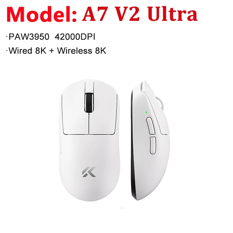 MCHOSE A7 V2 Ultra / Pro Lightweight Wireless Gaming Mouse Dual 8000Hz PAW3950 TI 42000DPI Mice For PC E-sports Gamer