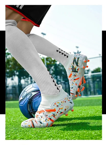 Chaussures de football pour hommes, chaussures de football professionnelles pour l'extérieur, chaussures de match de football, futsal, unisexe, respirantes, crampons d'entraînement, antidérapantes pour gazon
