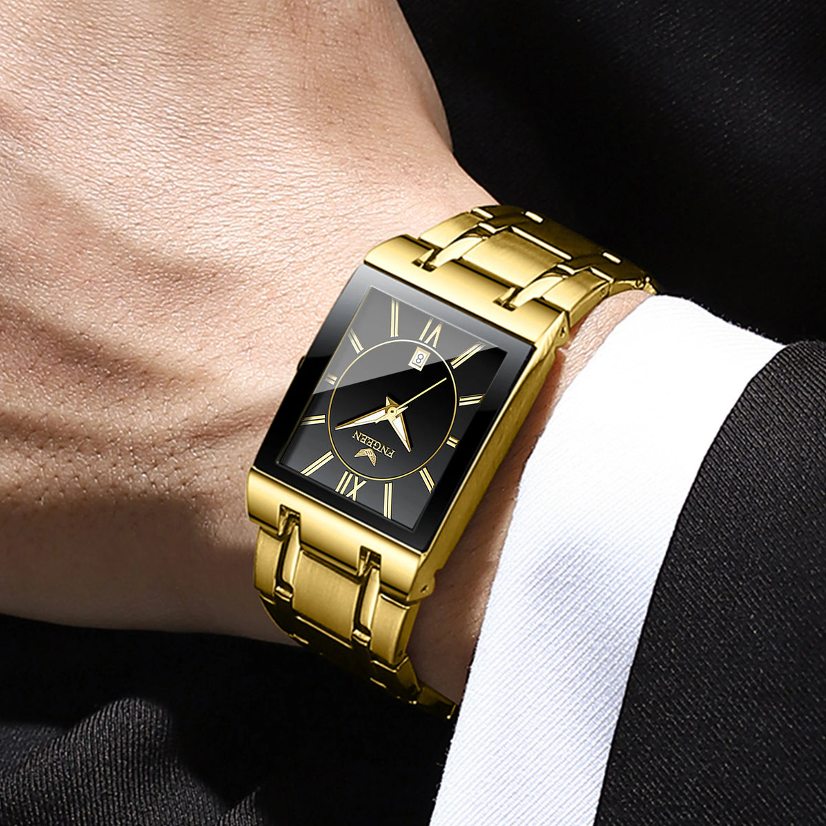 Orologio da polso di lusso BINBOND al quarzo di precisione da uomo, luminescente, impermeabile, con datario automatico, in acciaio inossidabile resistente, stile casual.