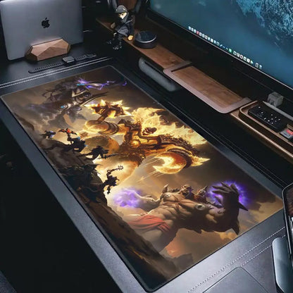 World Of Warcraft Game XXL Large Mouse pad Large Keyboard Desk Mat Gaming Mouse Pad Lock Edge Non-slip Table pad Mat HYBXAXC