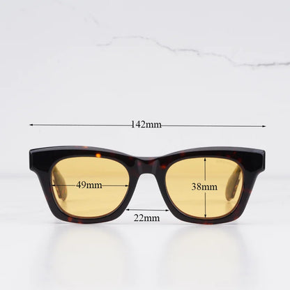 DEALAN Decade kollekció férfi klasszikus teknősbéka mintás arany napszemüveg, vintage stílusú, macskaszem alakú, vastag acetát keretű, UV400 védelemmel