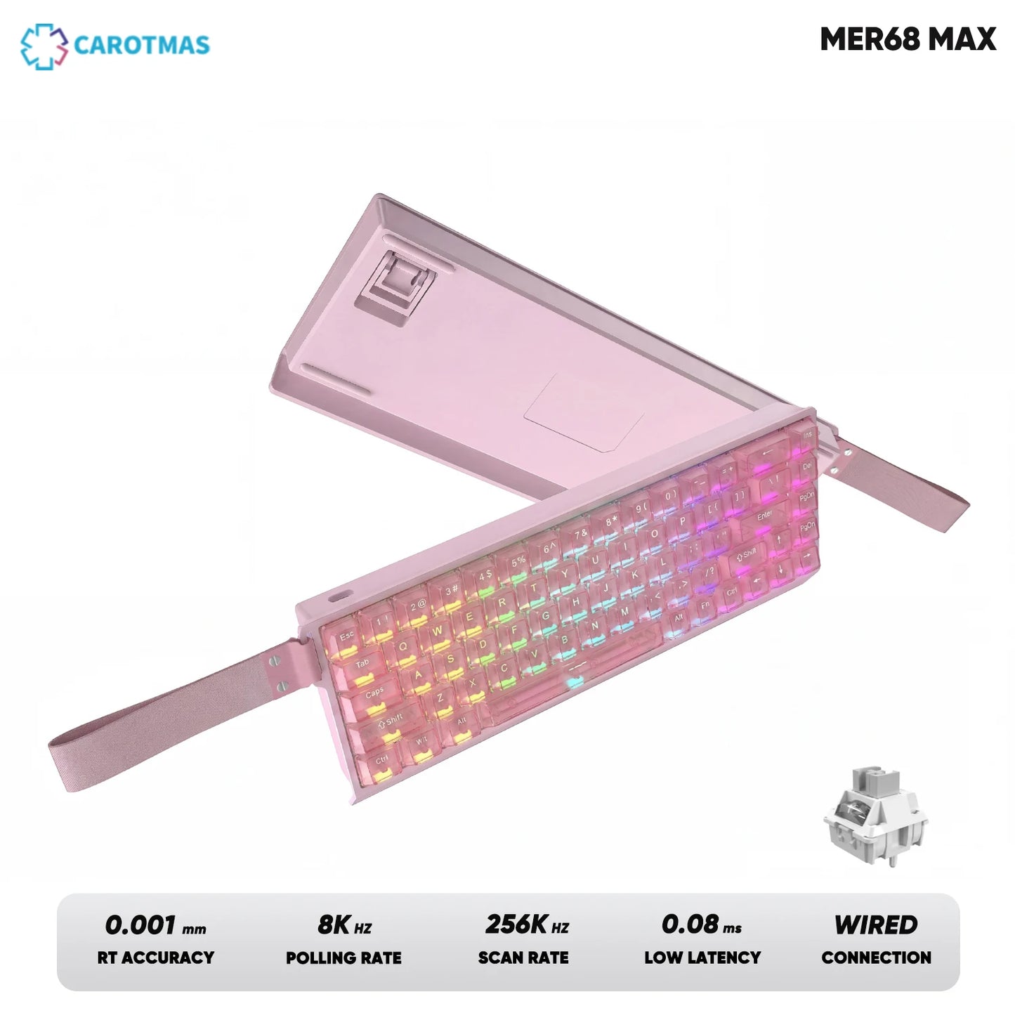 IROK Carotmas Mercury68 Mercury 68 Mercury68 Pro Mercury68 Max RT 0.001mm 8K kabelgebundene magnetische mechanische Gaming-Tastatur
