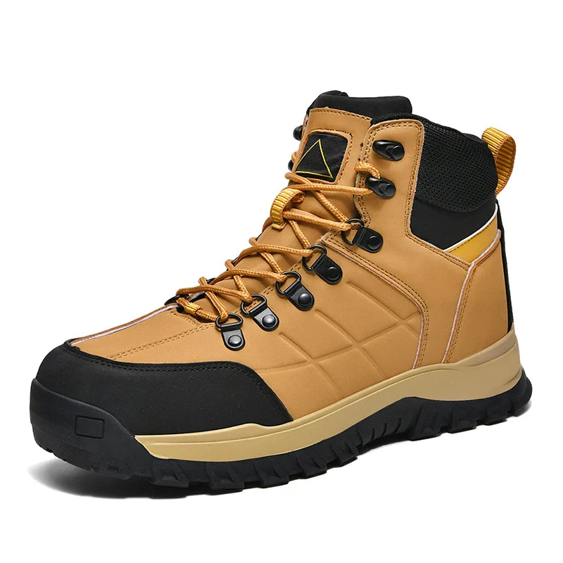 Chaussures de randonnée pour hommes, nouvelles, antidérapantes, semelle résistante à l'usure, bottes en cuir PU pour le camping, bottes de sport respirantes pour la marche en forêt et les activités de plein air.
