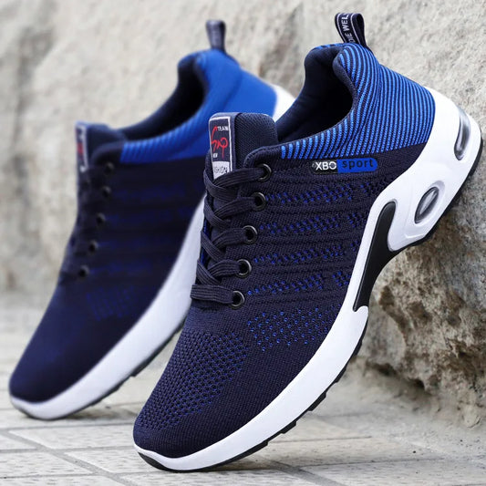 Men's casual sports shoes, breathable mesh lace-up versatile sports shoes