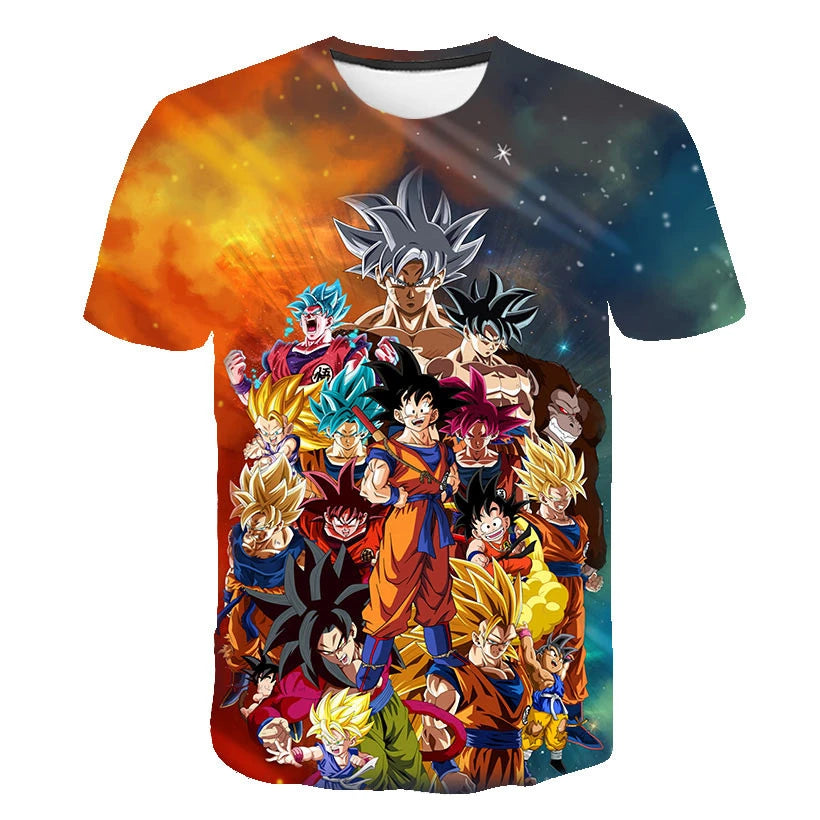 T-shirts Dragon Ball Z pour enfants et hommes, T-shirt pour homme, style Harajuku, tendance Goku, vêtements d'anime, hauts, streetwear