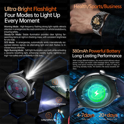 2025 Health Smartwatch for Xiaomi & Huawei ECG + PPG, Blood Pressure, SpO2, Body Analysis, Bluetooth Calling & NFC