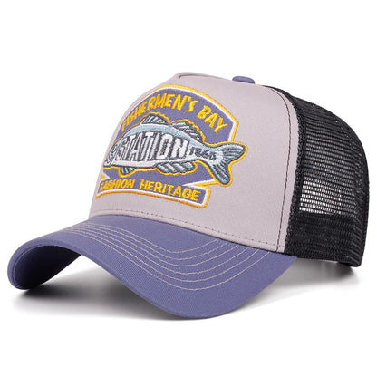 2025 New STATION Fishbone Embroidery Men's Street Skateboarding Hip Hop Hat Truck Hat Women's Leisure Sunshade Hat Baseball Hat