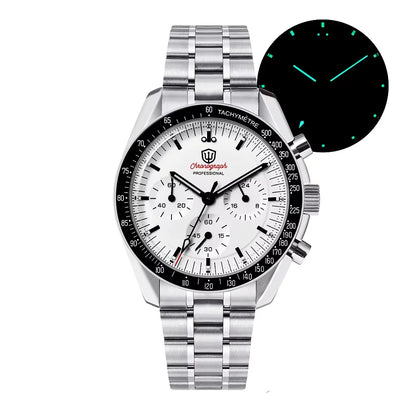 Orologio da uomo Watchdives New Wd1863 al quarzo VK63, cronografo con vetro zaffiro bombato, impermeabile, 39 mm, in acciaio, top brand, orologio business di lusso