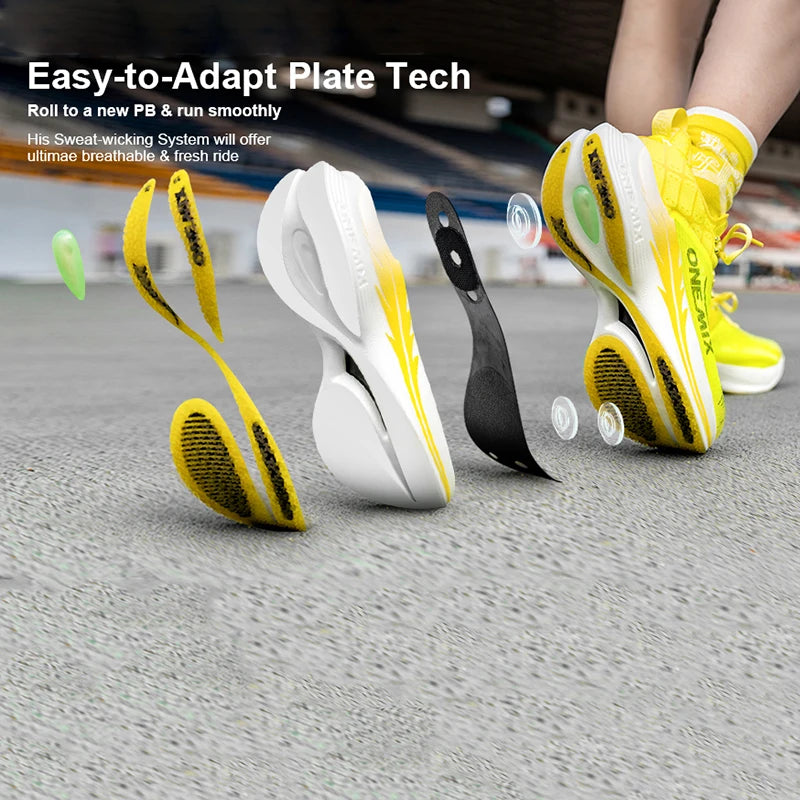 ONEMIX Carbon Fiber Plate Running Shoes Traction Shock Absorption Professional Marathon PB Racing Sports Trainers