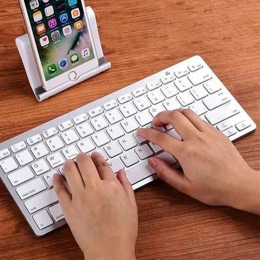 Mini Bluetooth Wireless Keyboard - 78 Keys Portable for PC/Tablet/Smartphone, Compatible with iPad, Compact Design for Office