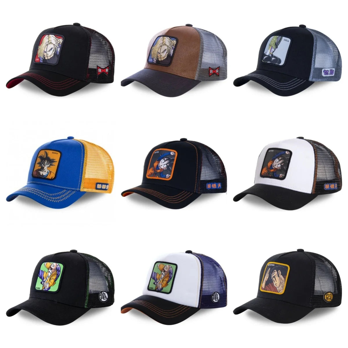 Dragon Ball Son Goku muška hip-hop kapa s letećim vrhom, ljetna kapa s izbočenim vrhom, muška kapa s vezom, kapa s mrežastim podstavom, podesiva trucker kapa, sunčana vizira