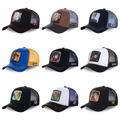 Dragon Ball Son Goku muška hip-hop kapa s letećim vrhom, ljetna kapa s izbočenim vrhom, muška kapa s vezom, kapa s mrežastim podstavom, podesiva trucker kapa, sunčana vizira