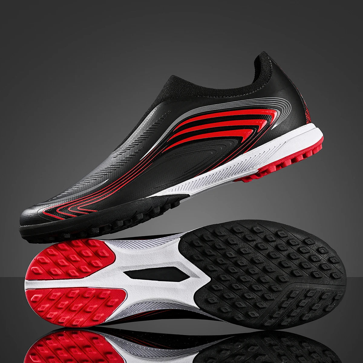 Chaussures de football TF unisexes, crampons légers pour terrain synthétique, semelle résistante à l'usure pour les matchs de football sur gazon artificiel en extérieur