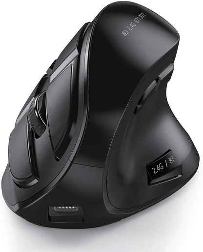 Ratón vertical inalámbrico Jomaa 2.4G+Bluetooth para Apple Mac, portátil y notebook, 9 botones, ratón gaming recargable para PC y iPad