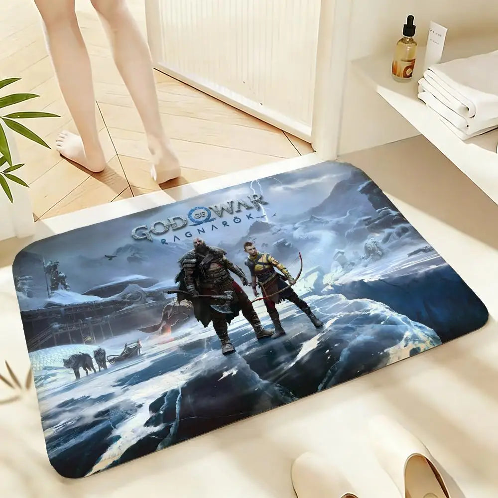 Puha, nedvszívó, csúszásgátló szőnyeg „God of War” játék szőnyeg Lakberendezés Ajtószőnyeg Hálószobai szőnyeg Zuhanyzó szőnyeg