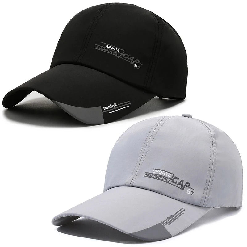 2 stk./sæt udendørs baseballkasket til mænd, enkel bogstav-jacquard, duckbill-kasket, street-sport, solbeskyttelse, baseballkasket til unisex