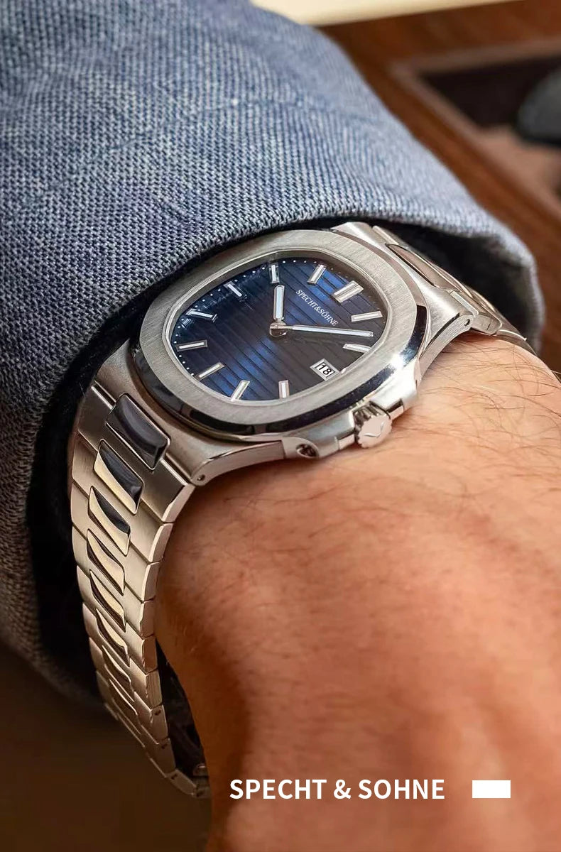 2026 New Specht & Söhne Luxury 40MM Quartz Watch For Men Super Slim Steel Sapphire Crystal 50M Waterproof 5711 Classic Watch