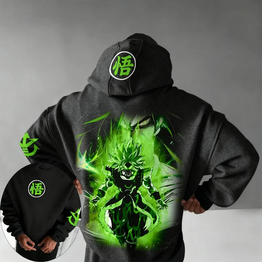 Dragon Ball Anime-Broli-Print-Hoodie Herbst/Winter – neuer lockerer Casual-Harajuku-Sweater in Übergröße für Herren, Damen, Eltern und Kinder