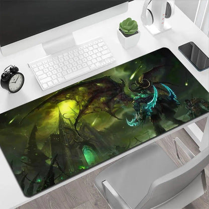 World of Warcraft Illidan Large Mouse Pad Gaming Mouse Pad PC Gamer Computer Mouse Mat Big Mousepad XXL Carpet Keyboard Desk Mat