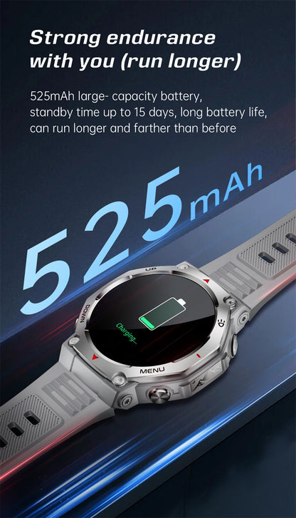 T-Rex 3 Military Smartwatch for Men  GPS Sports Tracker, 5ATM Waterproof, Heart Rate Monitor & Bluetooth Calling