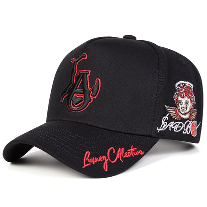 Șepci de baseball unisex cu broderie „LA Love”, pentru primăvară și toamnă, pentru activități în aer liber, reglabile, casual, cu protecție solară, șepci sportive