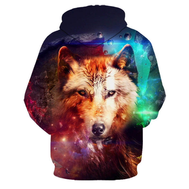 Majice s kapuljačom s 3D printom vuka za muškarce i žene, modne ležerne oversize pulover hoodice, hip-hop Harajuku streetwear