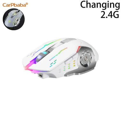 Mouse gaming Carpbaba GM6 per gamer, mouse ottico cablato regolabile con LED, cavo USB, mouse silenzioso per laptop e PC