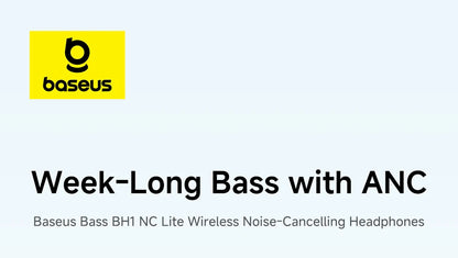 Baseus Bass EH10 NC Wireless Headphones Bluetooth 6.0 Noise Canceling 45dB Over Ear Headset Spatial Audio Earphone 80H Time