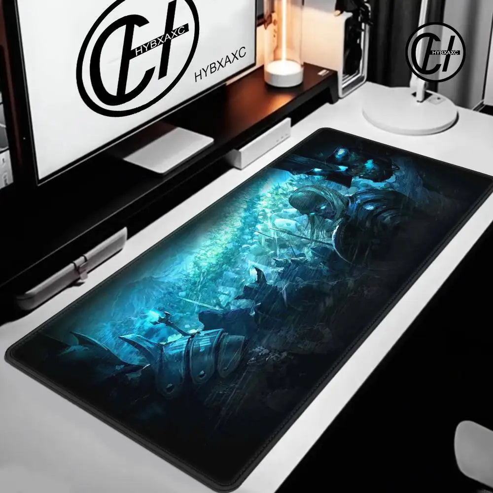 World of Warcraft Lich King-muismat voor pc, HD-anime gamingaccessoires, toetsenbord- en muismat voor laptop, XXL gamekast-bureaumatkleed