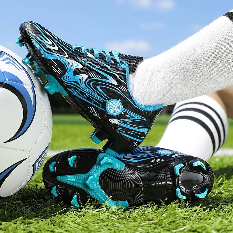 Chaussures de football unisexes AG Stud pour hommes et femmes, crampons de football légers, antidérapants, respirants, baskets d'entraînement, pour terrain en herbe naturelle, match F