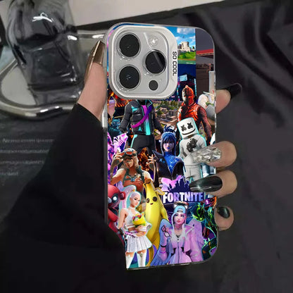 1 ks herní pouzdro F-fornite na telefon, pouzdro na telefon IMD, stříbrný kryt pro iPhone 16 15 14 13 12 11 Pro Max Plus